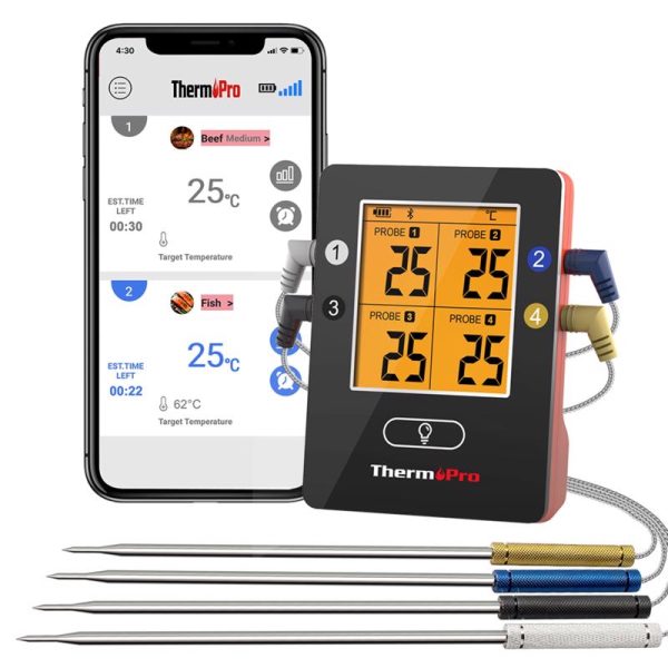 ThermoPro TP25W LCD Bluetooth Enabled Grill Meat Thermometer For Discount