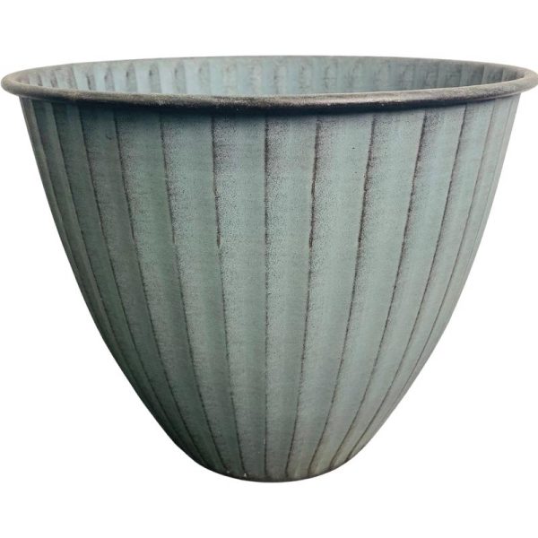 Robert Allen Monroe 8 in. D Metal Planter Light Blue Discount