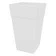 Bloem Finley 25 in. H X 14.65 in. W X 14.65 in. D Resin Tall Tapered Planter Casper White For Discount