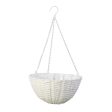 Panacea 9 in. H X 14 in. D Resin Wicker Hanging Basket White Hot on Sale