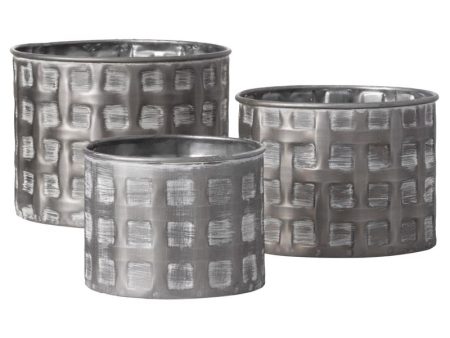 Sullivans Silver Iron 4.25 in. H Planter Set Supply