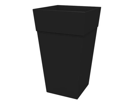 Bloem Finley 25 in. H X 14.65 in. W X 14.65 in. D Resin Tall Tapered Planter Black Discount