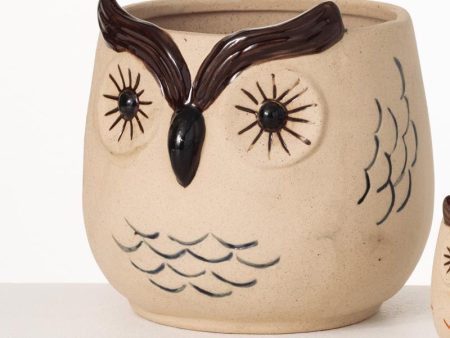 Sullivans Brown Ceramic 6 in. H Owl Planter Fashion