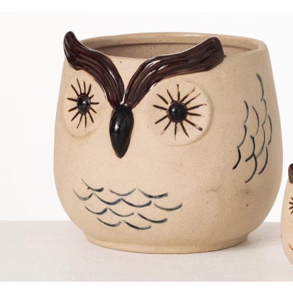 Sullivans Brown Ceramic 6 in. H Owl Planter Fashion