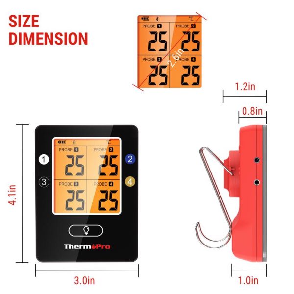 ThermoPro TP25W LCD Bluetooth Enabled Grill Meat Thermometer For Discount