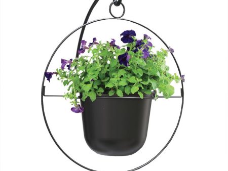 Panacea 17 in. D Metal Round Ring Hanging Planter Black Online