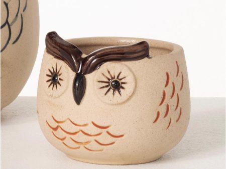 Sullivans Brown Ceramic 3 in. H Owl Planter Online Hot Sale