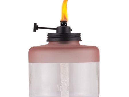 TIKI Adjustable Flame Pink Glass 6.5 in. Tabletop Torch 1 pc Supply