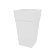 Bloem Finley 25 in. H X 14.65 in. W X 14.65 in. D Resin Tall Tapered Planter Casper White For Discount