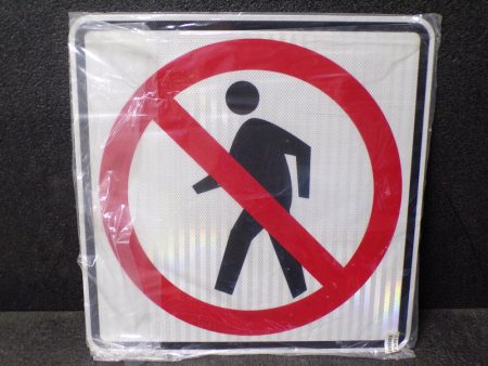 ZING Traffic Sign, No Pedestrian Crossing, Aluminum, 24  Height, 24  Width (SQ3411609-WT45) For Sale