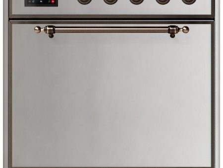 Majestic II 30 Inch Dual Fuel Natural Gas Freestanding Range in Stainless Steel with Bronze Trim For Discount