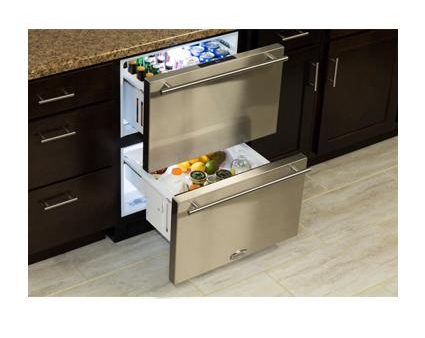 24  Refrigerated Drawers - Marvel Refrigeration - Solid Black Drawer Front, Black Handles Discount