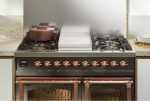 Nostalgie II 40 Inch Dual Fuel Liquid Propane Freestanding Range in Blue Grey with Copper Trim Hot on Sale