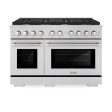 ZLINE 48 in. 6.7 cu. ft. 8 Burner Double Oven Gas Range in Stainless Steel (SGR48) For Discount