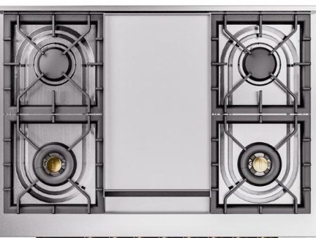 Nostalgie II 36 Inch Dual Fuel Natural Gas Freestanding Range in RAL Custom Color with Bronze Trim For Discount