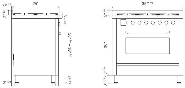 Professional Plus II 36 Inch Dual Fuel Natural Gas Freestanding Range in RAL Custom Color with Trim For Cheap