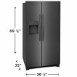 Frigidaire 26 Cu. Ft. 36  Standard Depth Side by Side Refrigerator Fashion