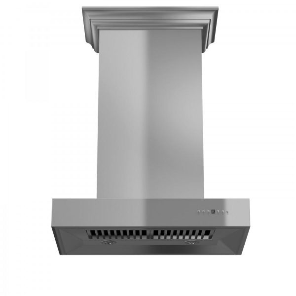 ZLINE 30 in. Professional Wall Mount Range Hood In Stainless Steel With Crown Molding (KECOMCRN-30) on Sale