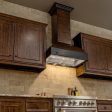 ZLINE 36  Wooden Wall Mount Range Hood in Antigua and Walnut - Includes Remote Motor Online Sale